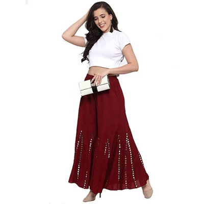 Women's Art Work Rayon Plazo